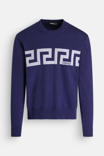 VERSACE Strickpullover dunkelblau