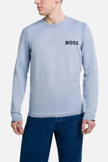 BOSS GREEN Strickpullover blau