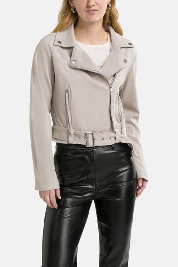 GUESS Kunstlederjacke 'Celeste' greige