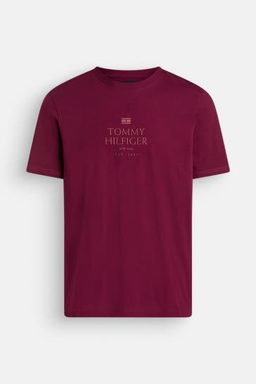 TOMMY HILFIGER T-Shirt dunkelrot