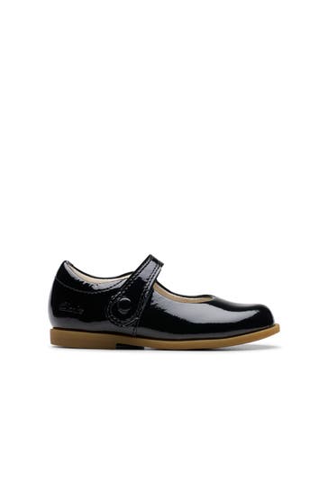CLARKS Lack-Ballerinas 'Drew Tap' schwarz