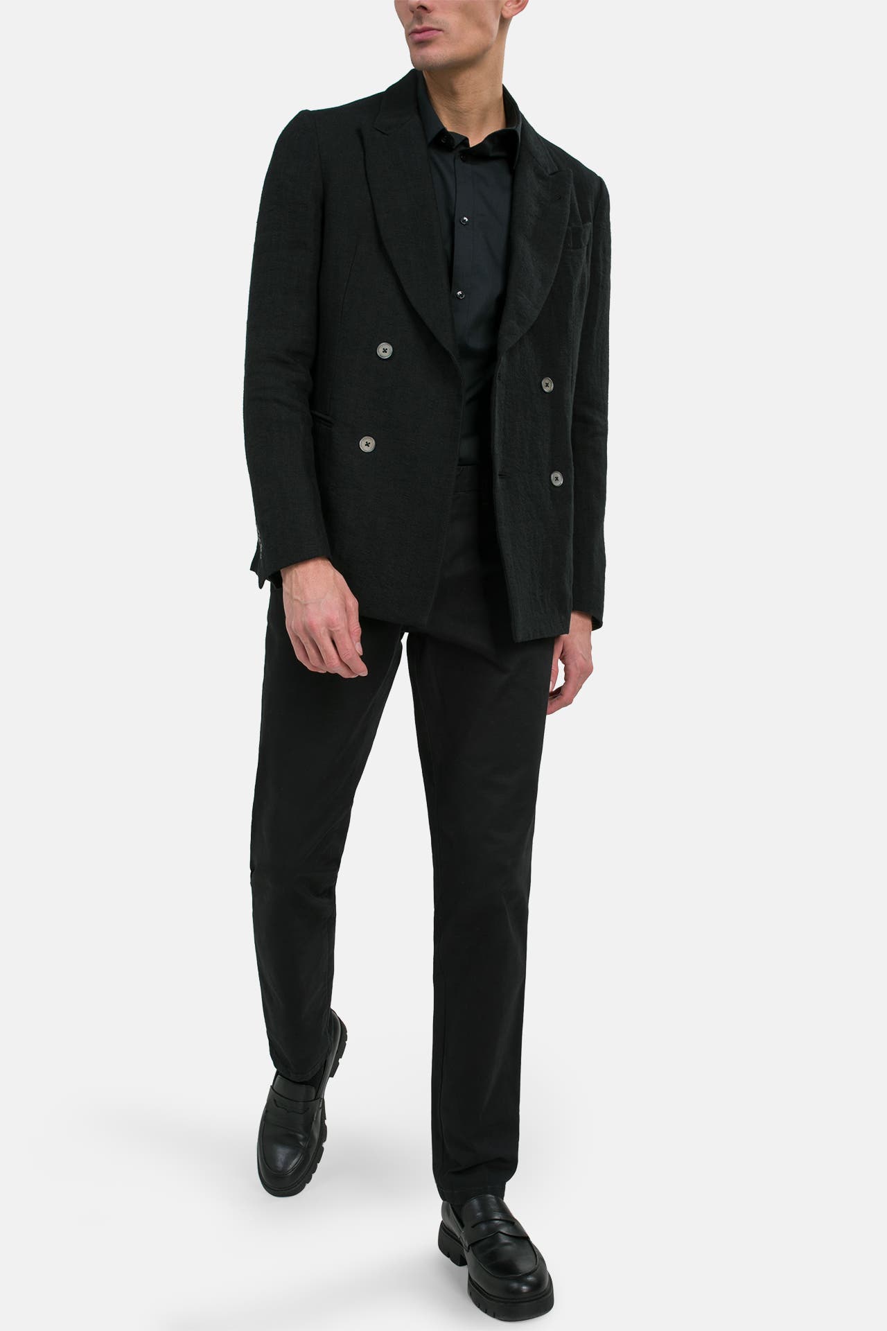 EMPORIO ARMANI Leinen-Anzug schwarz, Bild 1