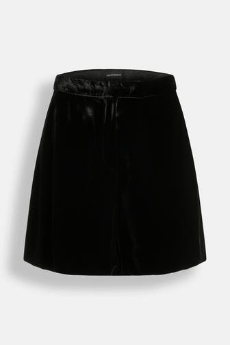 EMPORIO ARMANI Samtshorts schwarz