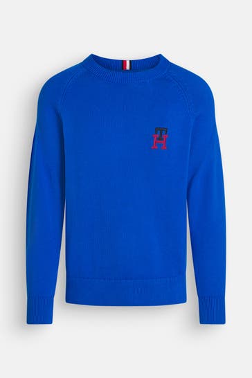 TOMMY HILFIGER Strickpullover blau