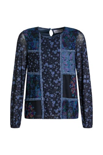 DESIGUAL Longsleeve blau gemustert