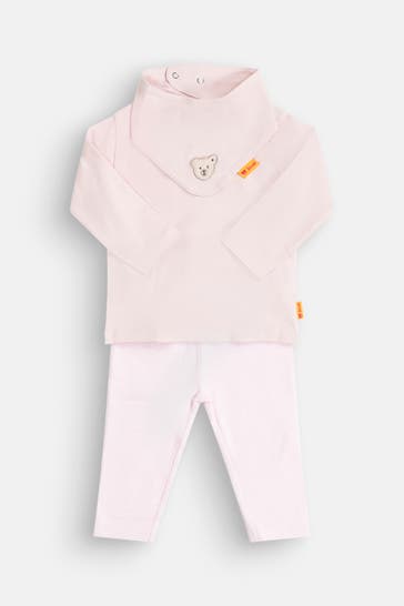 STEIFF Set: Sweatshirt, Hose und Lätzchen