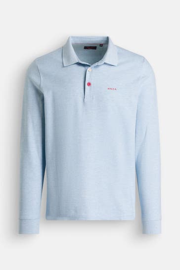 NEW ZEALAND AUCKLAND Langarm-Polo hellblau