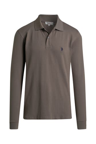 U.S. POLO ASSN. Langarm-Polo grau