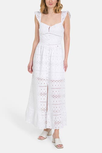 GUESS Maxikleid 'Empire' weiß