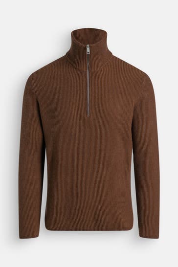 MARC O'POLO DENIM Wollmix-Pullover braun