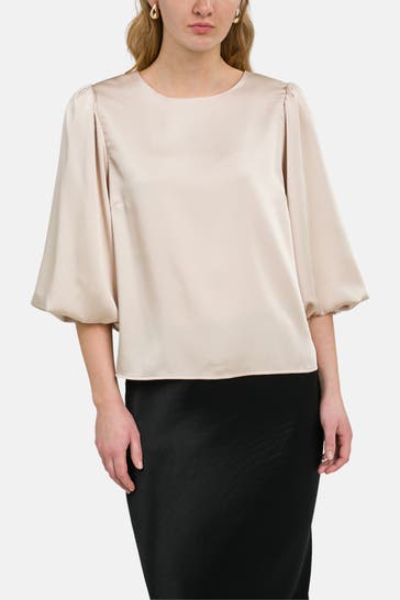 NEO NOIR Satinbluse creme
