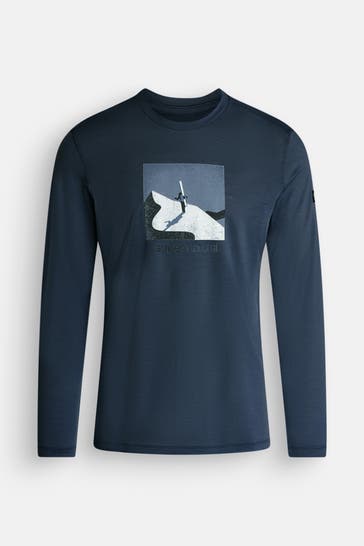 SUPER.NATURAL Wollmix-Longsleeve dunkelblau