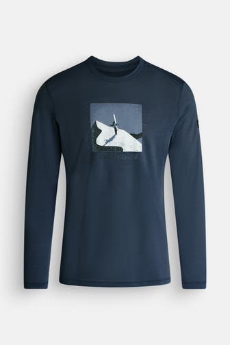 SUPER.NATURAL Wollmix-Longsleeve dunkelblau