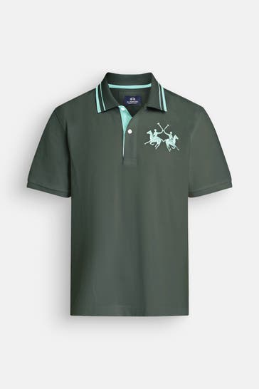 LA MARTINA Polo-Shirt waldgrün