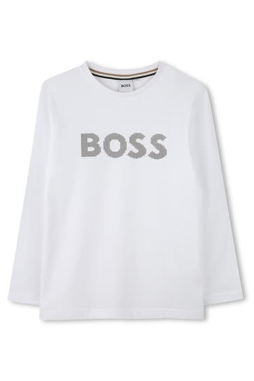 BOSS Langarmshirt weiß