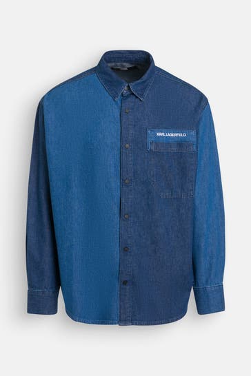 KARL LAGERFELD Jeanshemd blau