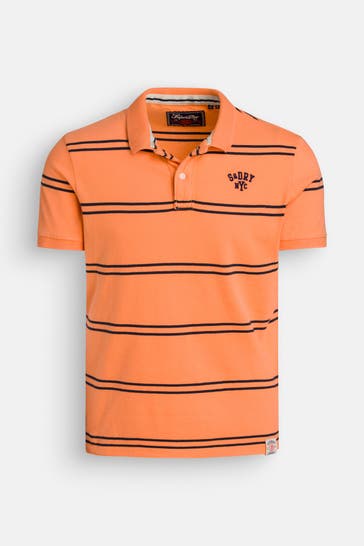 SUPERDRY Polo-Shirt 'Vintage Stripe' orange gestreift