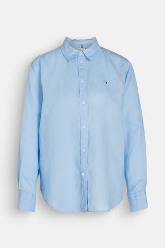 TOMMY HILFIGER Leinenbluse hellblau