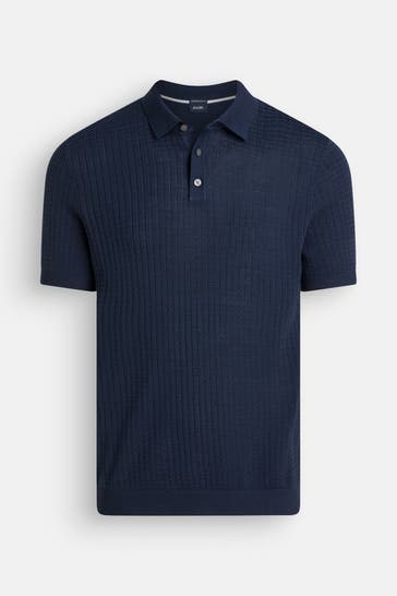 JOOP! Strick-Polo 'Vanceo' dunkelblau