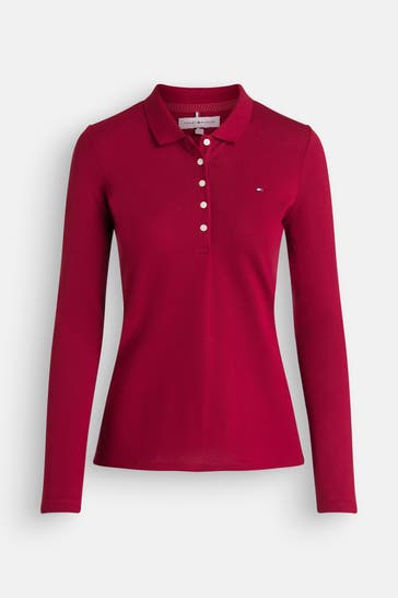 TOMMY HILFIGER Langarm-Polo rot