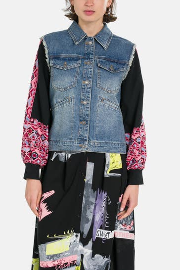 DESIGUAL Jeansjacke 'Jan' gemustert