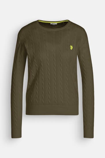 U.S. POLO ASSN. Strickpullover 'Pola' oliv