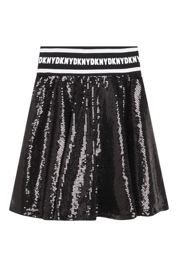 DKNY Pailletten-Rock schwarz
