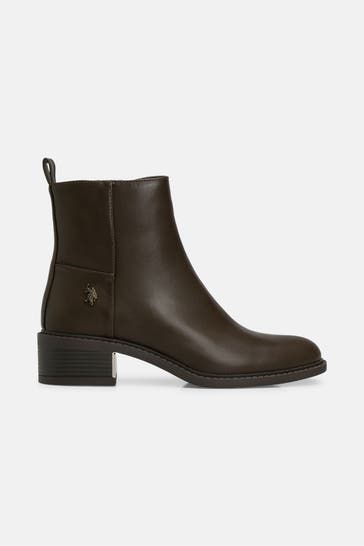 U.S. POLO ASSN. Ankle Boots 'Kaley' dunkelbraun