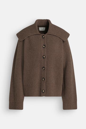 HOLZWEILER Woll-Cardigan 'Colby' dunkelbraun