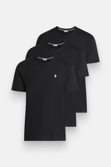 U.S. POLO ASSN. 3er-Pack T-Shirt schwarz