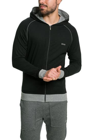 BOSS Jersey-Jacke schwarz