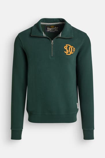 SUPERDRY Sweat-Troyer dunkelgrün