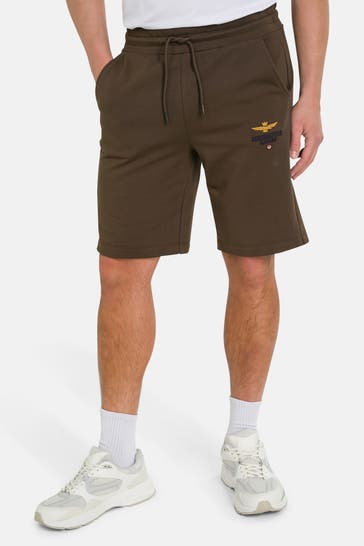 AERONAUTICA MILITARE Sweatshorts dunkelbraun