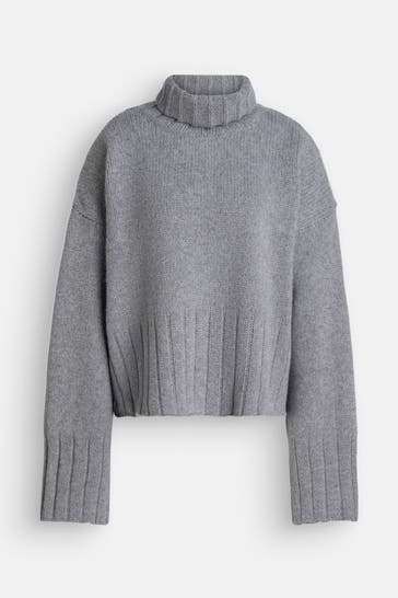 BLACK PALMS 'Sumy' grey Turtleneck Sweater