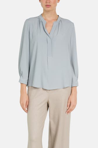 LUISA CERANO Seidenmix-Blusenshirt graublau