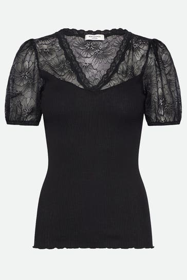 ROSEMUNDE Seidenmix-Shirt schwarz
