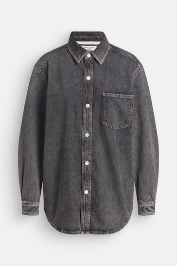 MARC O'POLO DENIM Jeansbluse dunkelgrau