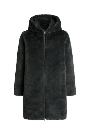 BOMBOOGIE Kunstfell-Mantel graugrün