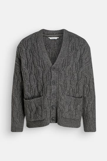 HOLZWEILER Woll-Cardigan anthrazit