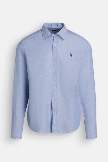 U.S. POLO ASSN. Leinenmix-Hemd 'Seme' Slim Fit