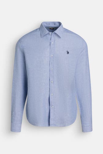 U.S. POLO ASSN. Leinenmix-Hemd 'Seme' Slim Fit