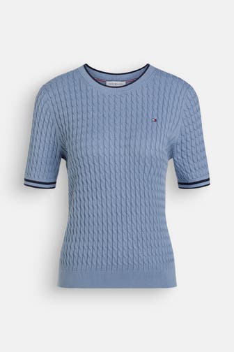 TOMMY HILFIGER Strickshirt azurblau