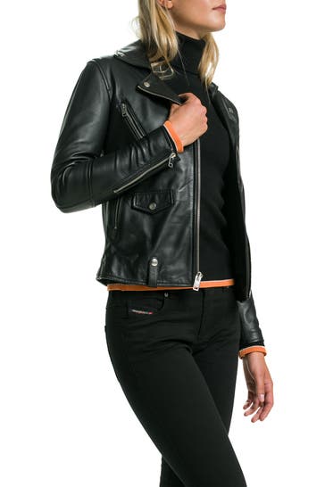 DIESEL Lederjacke 'Sinya' schwarz
