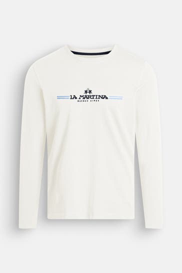 LA MARTINA Longsleeve offwhite