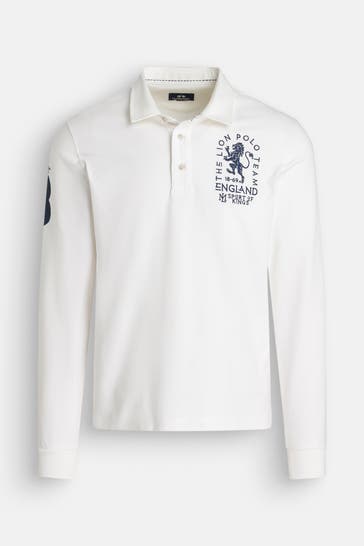 LA MARTINA Langarm-Polo weiß