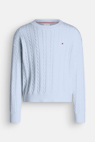 TOMMY HILFIGER Strickpullover hellblau