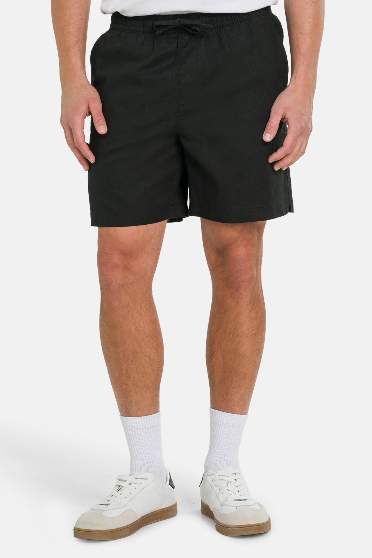 CK JEANS Leinenmix-Shorts schwarz, Bild 1