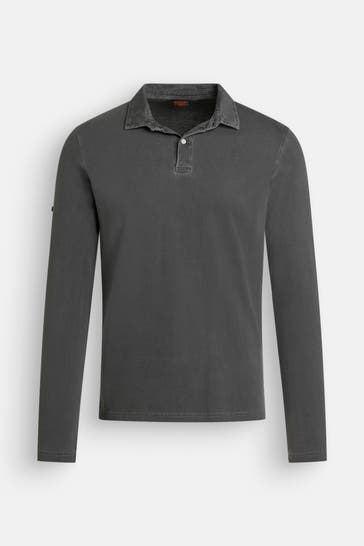 SUPERDRY Langarm-Polo grau