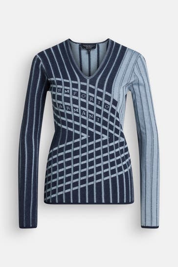 EMPORIO ARMANI Strick-Langarmshirt mehrfarbig