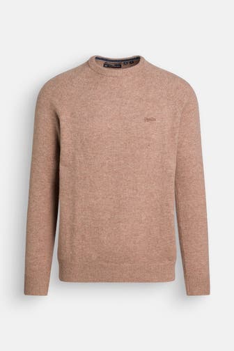 SUPERDRY Wollmix-Strickpullover hellbraun